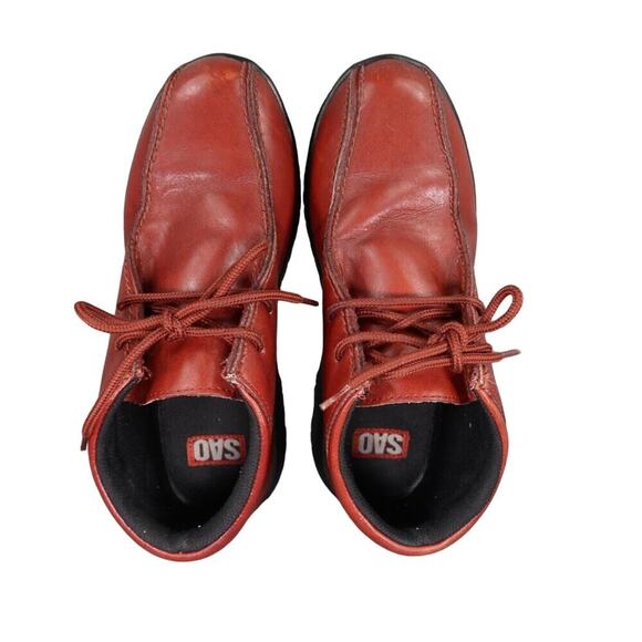 SAO Shoes Mens 9 Boots Leather Vintage Stacy Adams Red Chukka Chunky Retro Ankle - Picture 8 of 14